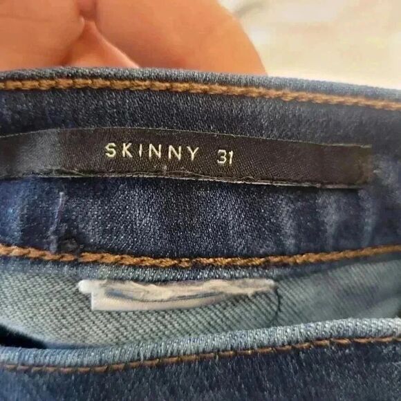 Banana Republic Women's Premium Dark Blue Denim Poly/Cotton/Spandex Skinny Ankle - Picture 4 of 11